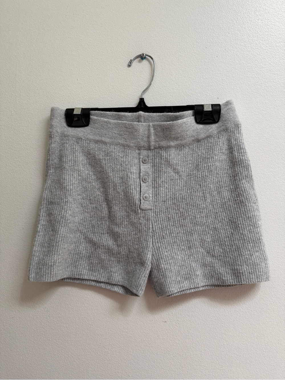 Aerie Cozy Ribbed Knit Women's Shorts in Light Gray
